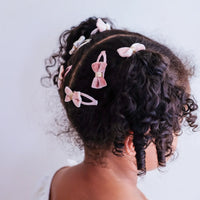 Tinkerbell Velvet Bow Mini Hair Clips
