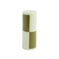 Medium Column Candle - Light Green/Army Green