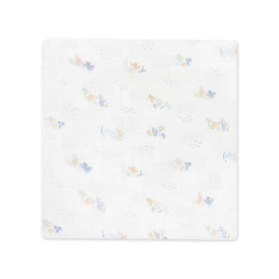 Organic Cotton Muslin Swaddle - Coastline