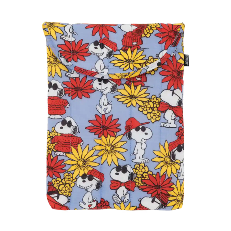 Puffy Laptop Sleeve 13"14"- Floral Snoopy