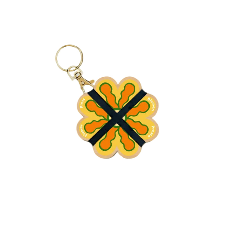 Keyring Flower Press - Greens & Yellows