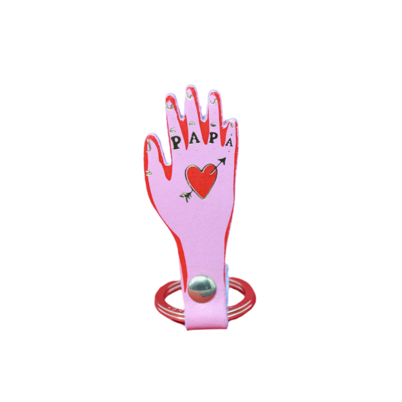 Papa Key Fob - Pale Pink