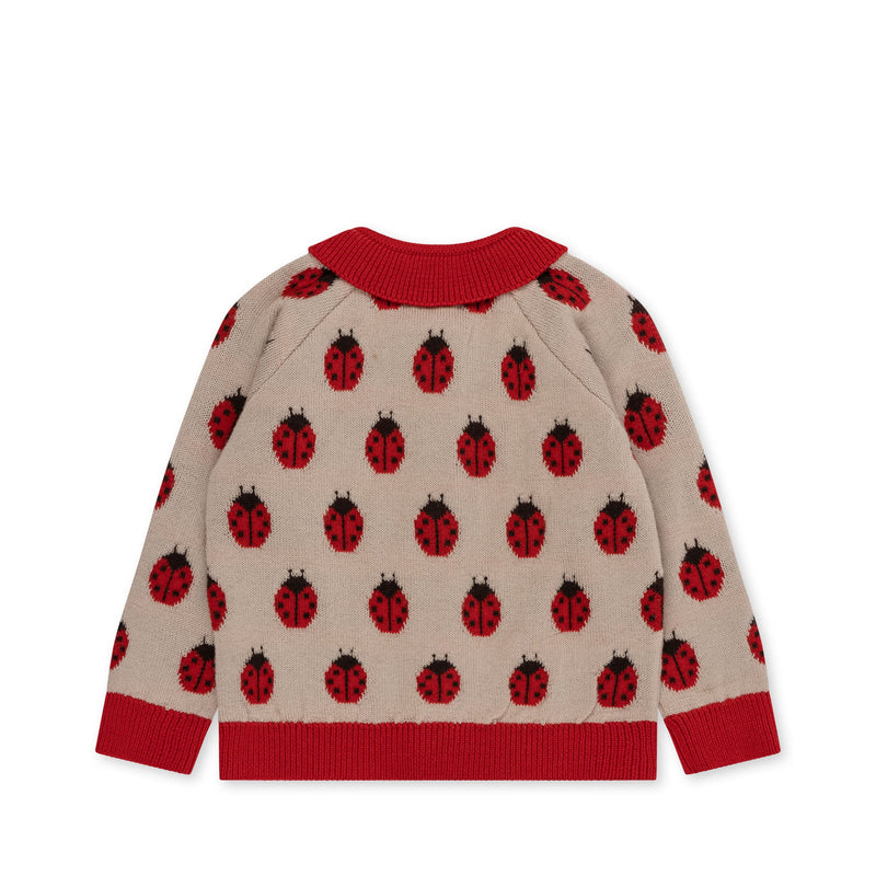 Knit Cardigan - Ladybug