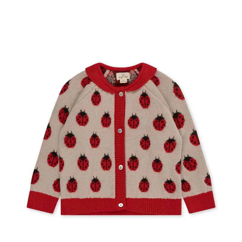 Knit Cardigan - Ladybug