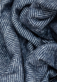 Recycled Wool Small Pet Blanket - Navy Herringbone