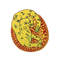 Cat on a Mat Magnet - Yellow