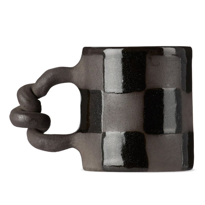 Black Check Wiggle Mug