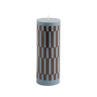 Medium Column Candle - Anthrachite/Bordeaux