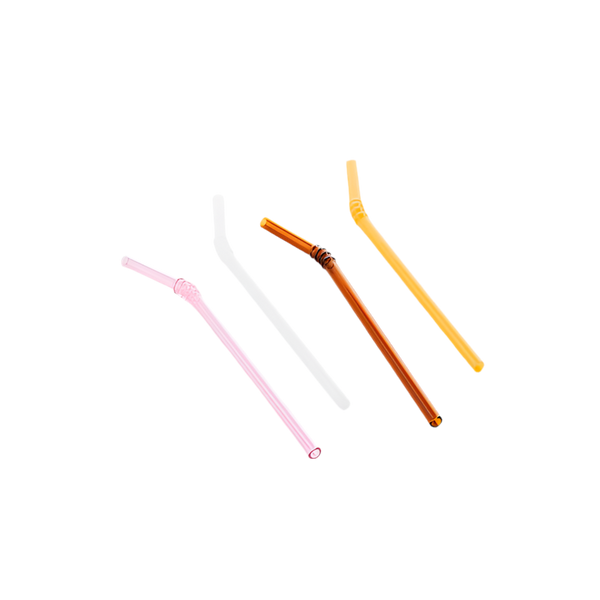 Sip Swirl Glass Straws - Set of 4