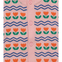 Tinycottons - Flowers Mockneck Cardigan - Pink