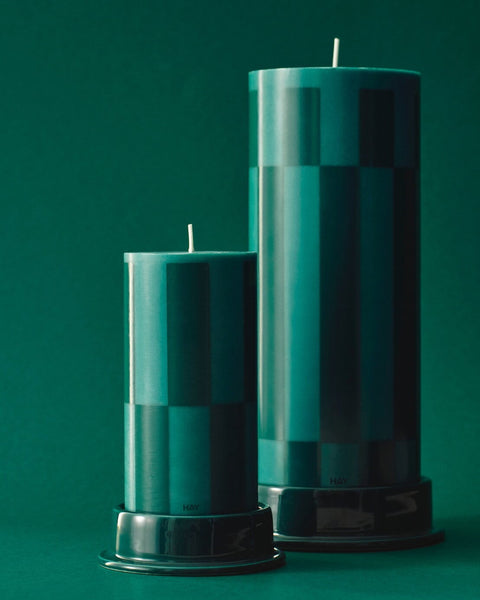 Column Candle - Large - Green and Dark Green