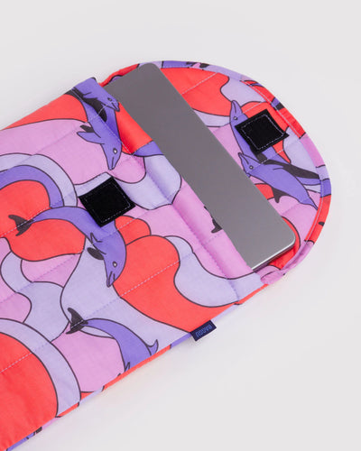 Puffy Laptop Sleeve 13”/14” - Dolphins