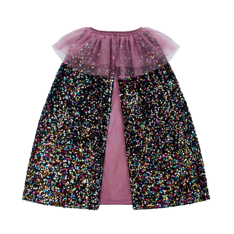Ruffled Dazzle Sequin Cape