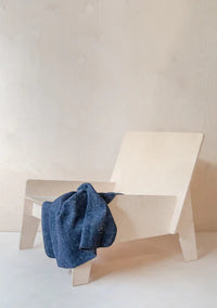 Recycled Wool Small Pet Blanket - Navy Herringbone