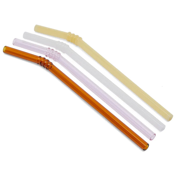 Sip Swirl Glass Straws - Set of 4