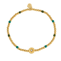 North Star Enamel Bead Bracelet - Gold Plated