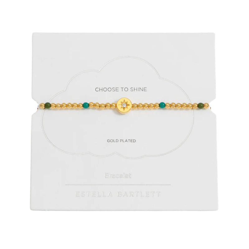 North Star Enamel Bead Bracelet - Gold Plated