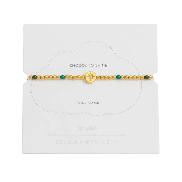 North Star Enamel Bead Bracelet - Gold Plated
