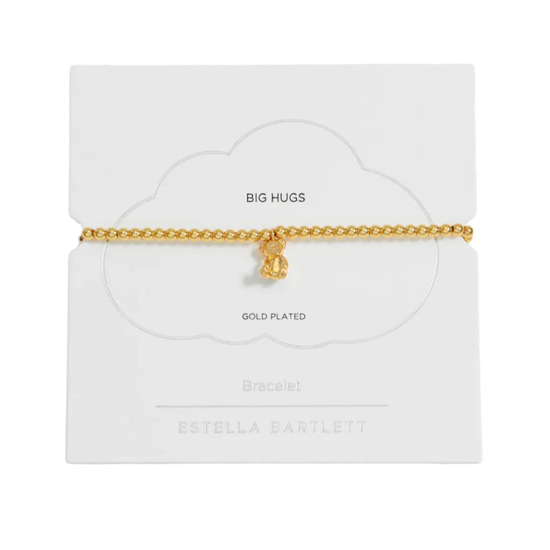 Sienna Beaded Teddy Bear Charm Bracelet - Gold Plated