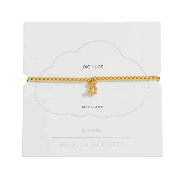 Sienna Beaded Teddy Bear Charm Bracelet - Gold Plated
