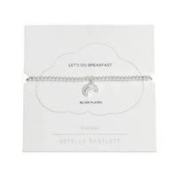 Sienna Beaded Croissant Bracelet - Silver Plated