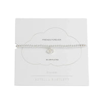 Sienna Beaded Interlinked Heart Charm Bracelet - Silver Plated