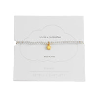 Sienna Beaded Puffy Star Charm Bracelet - Gold & Silver Plated