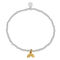 Sienna Beaded Rainbow Charm Bracelet - Gold & Silver Plated