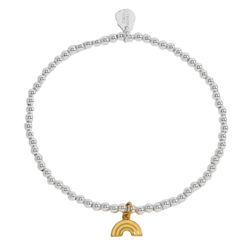 Sienna Beaded Rainbow Charm Bracelet - Gold & Silver Plated