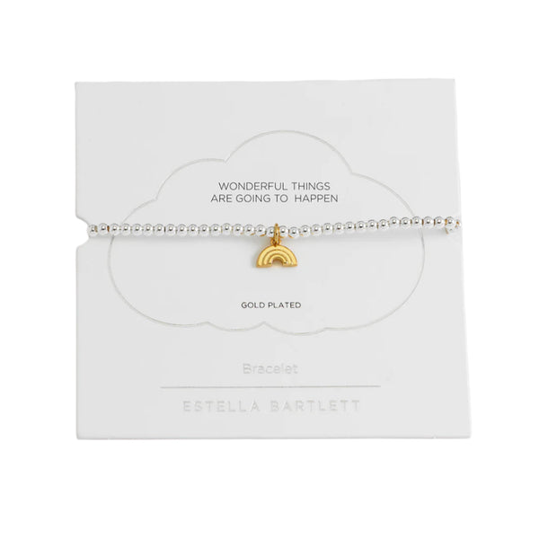 Sienna Beaded Rainbow Charm Bracelet - Gold & Silver Plated