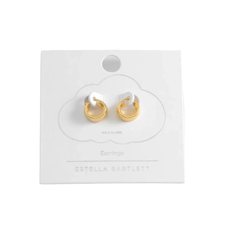 Chunky Gold Textured Hoops - Gold Plated