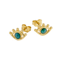 Evil Eye Stud Earrings - Gold Plated