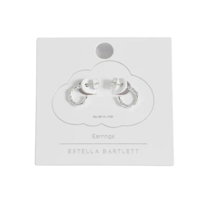 Bamboo Hoops - Silver Plated