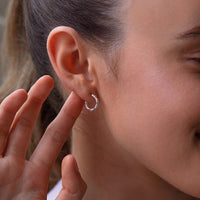 Bamboo Hoops - Silver Plated