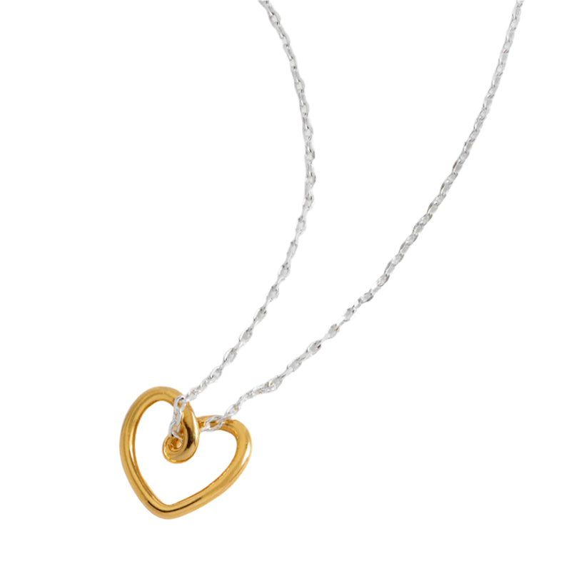 Doodle Heart Necklace - Gold & Silver Plated