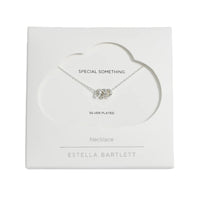 Triple Pave Ring Necklace - Silver Plated