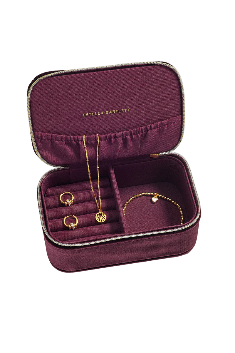Mini Jewellery Box - Burgundy Quilted Lid