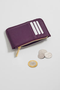 Puffy Pleated Card Purse - Purple