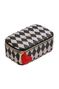 Mini Jewellery Box - Harlequin Print (Black/Ivory)