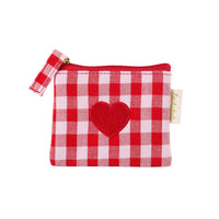 Gingham Love Heart Mini Purse