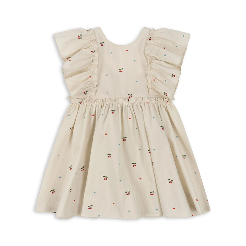Evia Bow Dress - Cherry Coeur