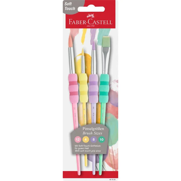 Soft Touch Paint Brushes - Pastel - Set of 4