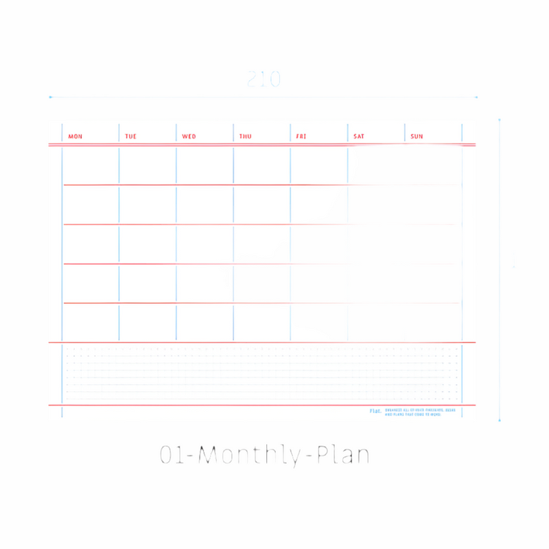 Flat Notepad (A5) Monthly