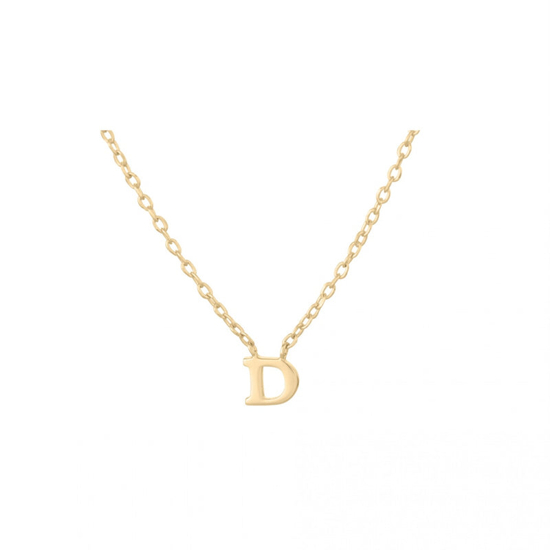 Note Necklace - Letter D - Gold Plated