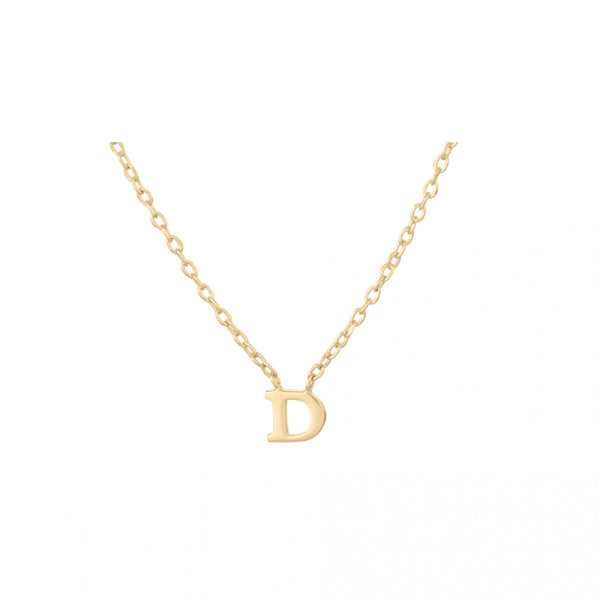 Note Necklace - Letter D - Gold Plated