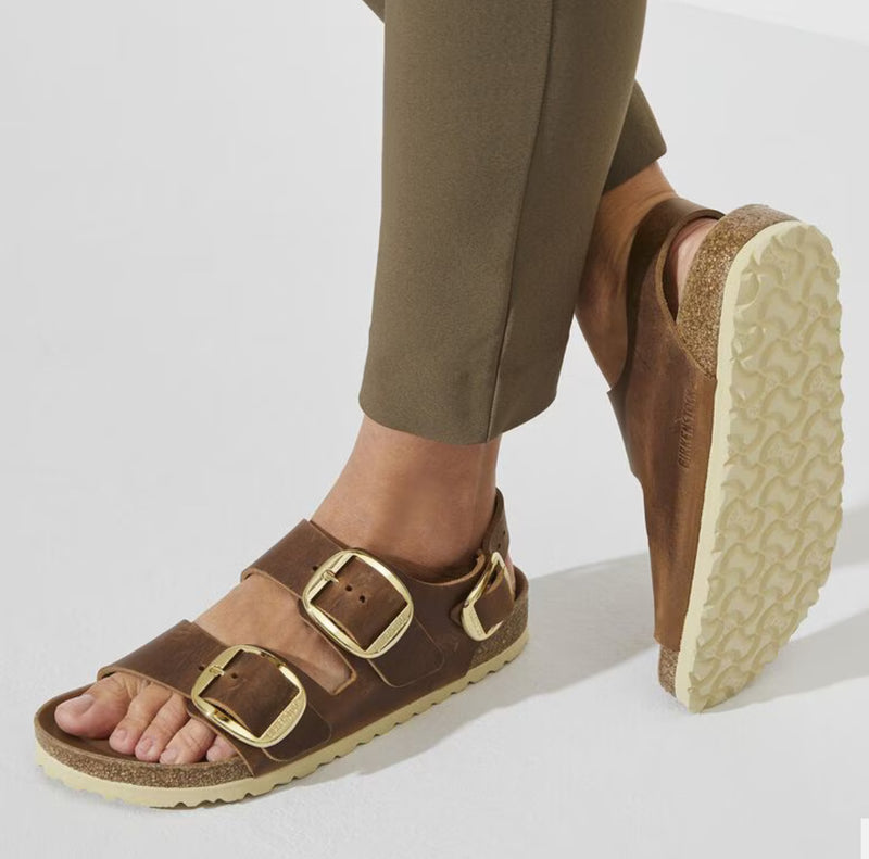 Milano Big Buckle - Oiled Leather - Cognac