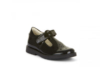 Evia T-Bar School Shoe - Black Patent Leather
