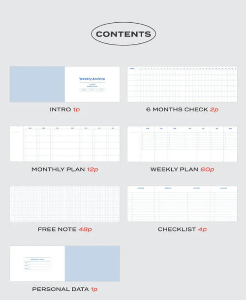 Iconic Undated Weekly Archive Planner - Sunglow
