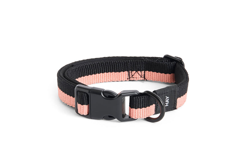 Dog Collar Flat M/L - Pink/Black