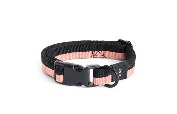 Dog Collar Flat S/M - Pink/Black